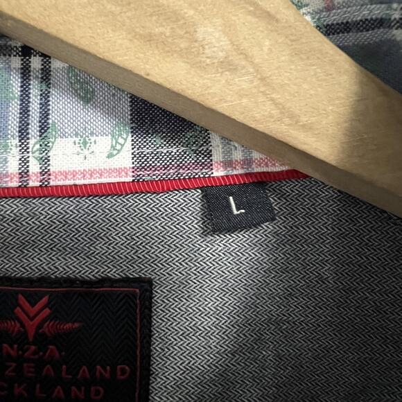 NZA New Zealand Auckland Shirt Mens Large Blue Plaid Waitaki Button Up Casual - Picture 5 of 16